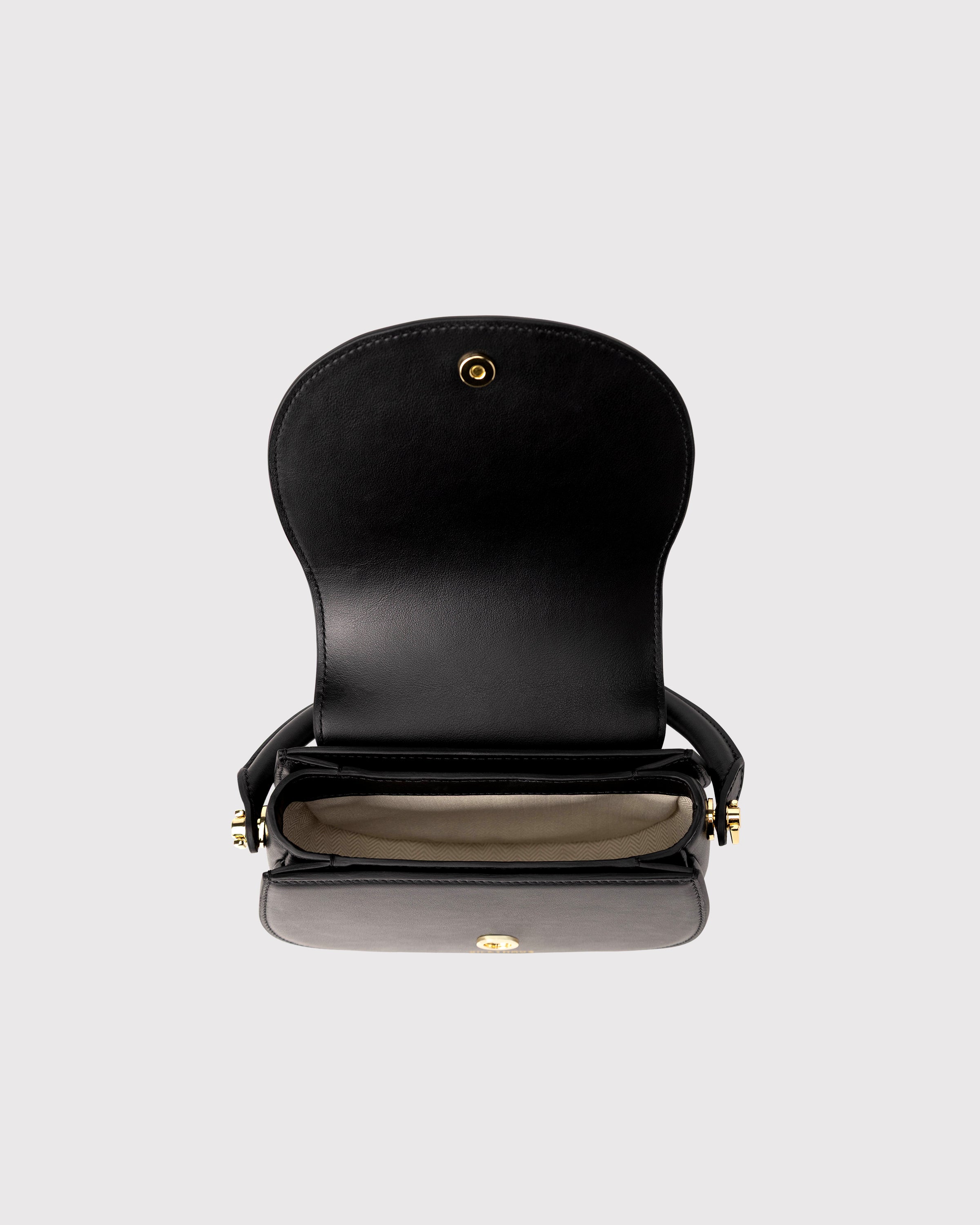 Black Embroidered Leather Bag
