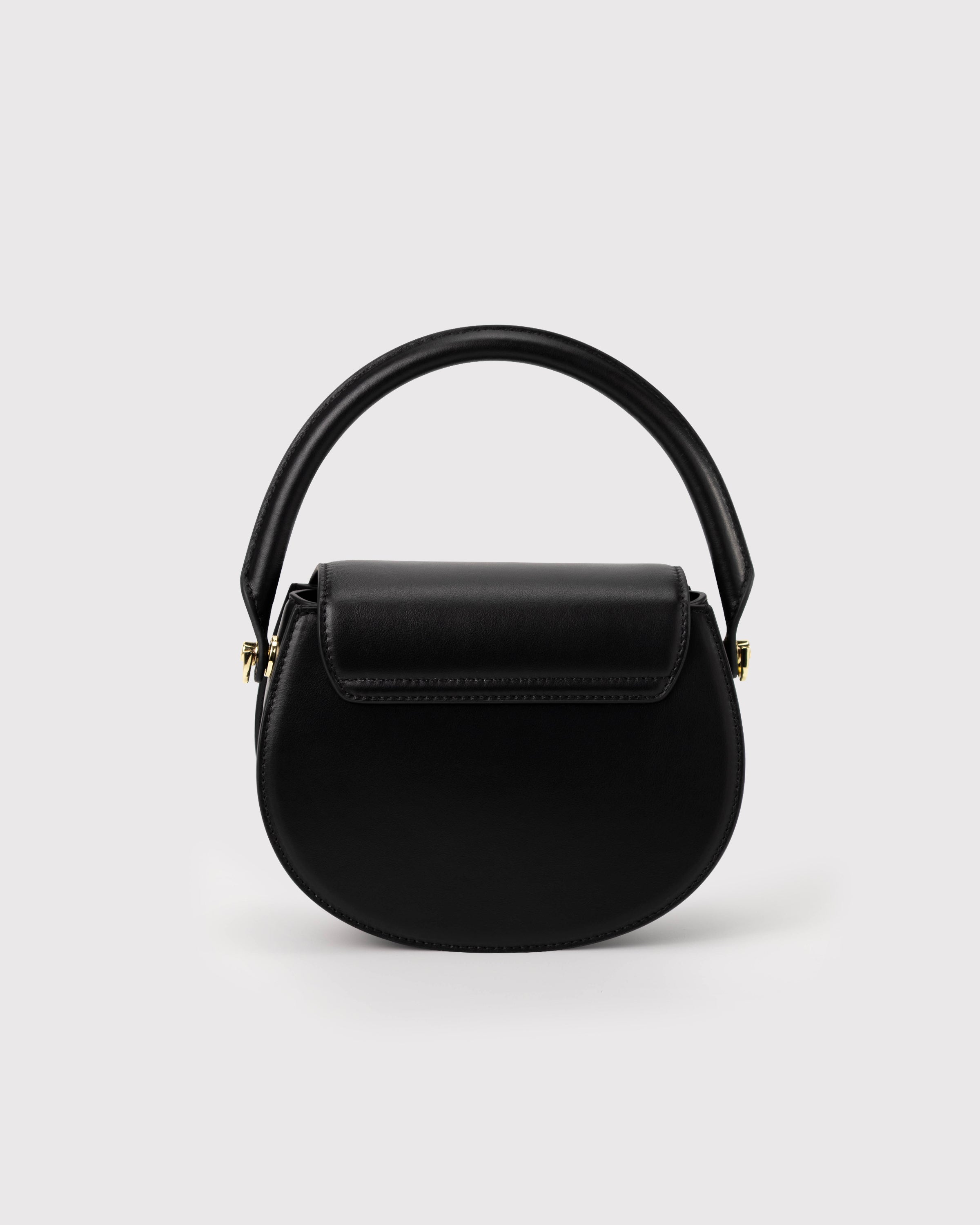 Black Leather Crown Handbag