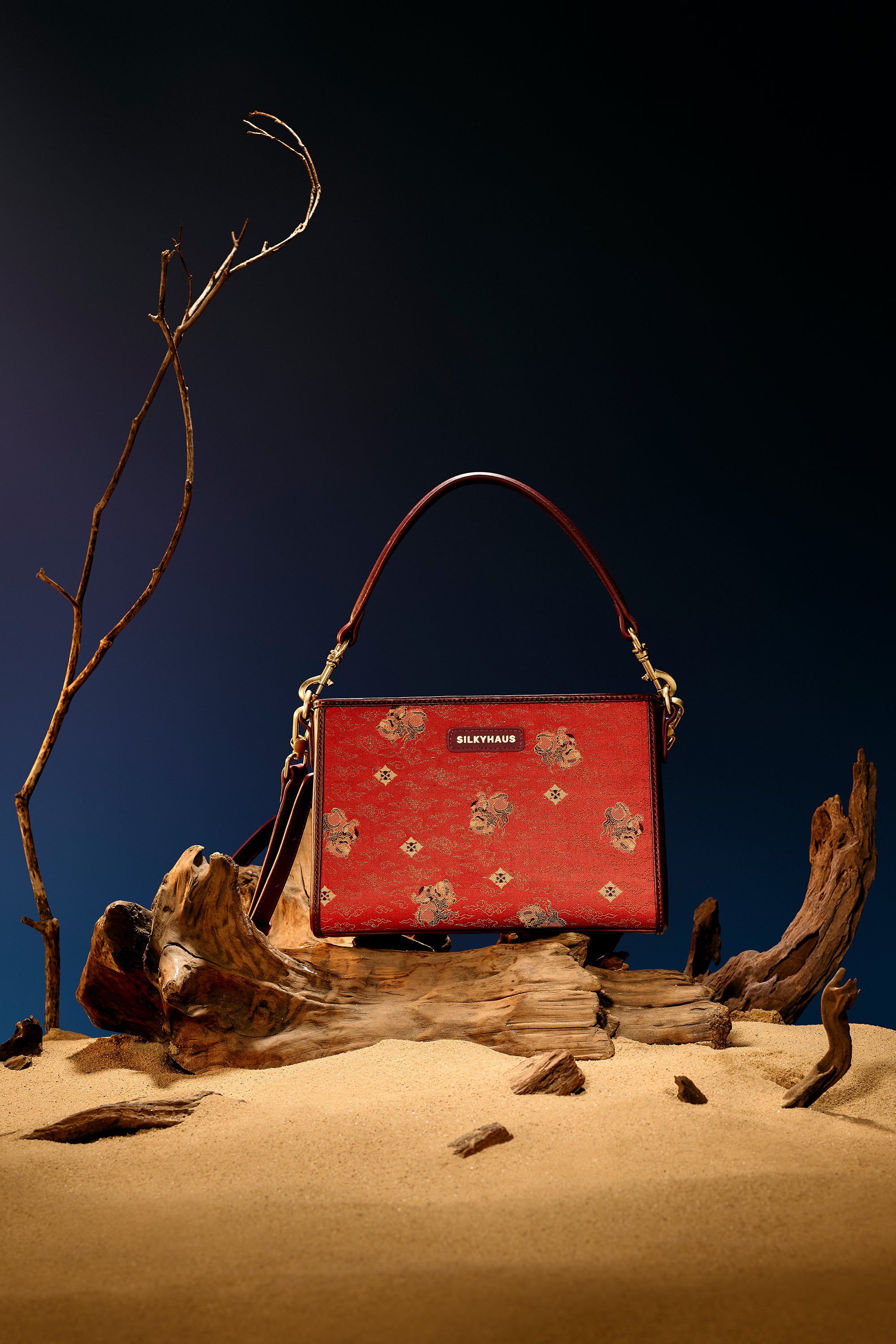 Brocade Leather Bag