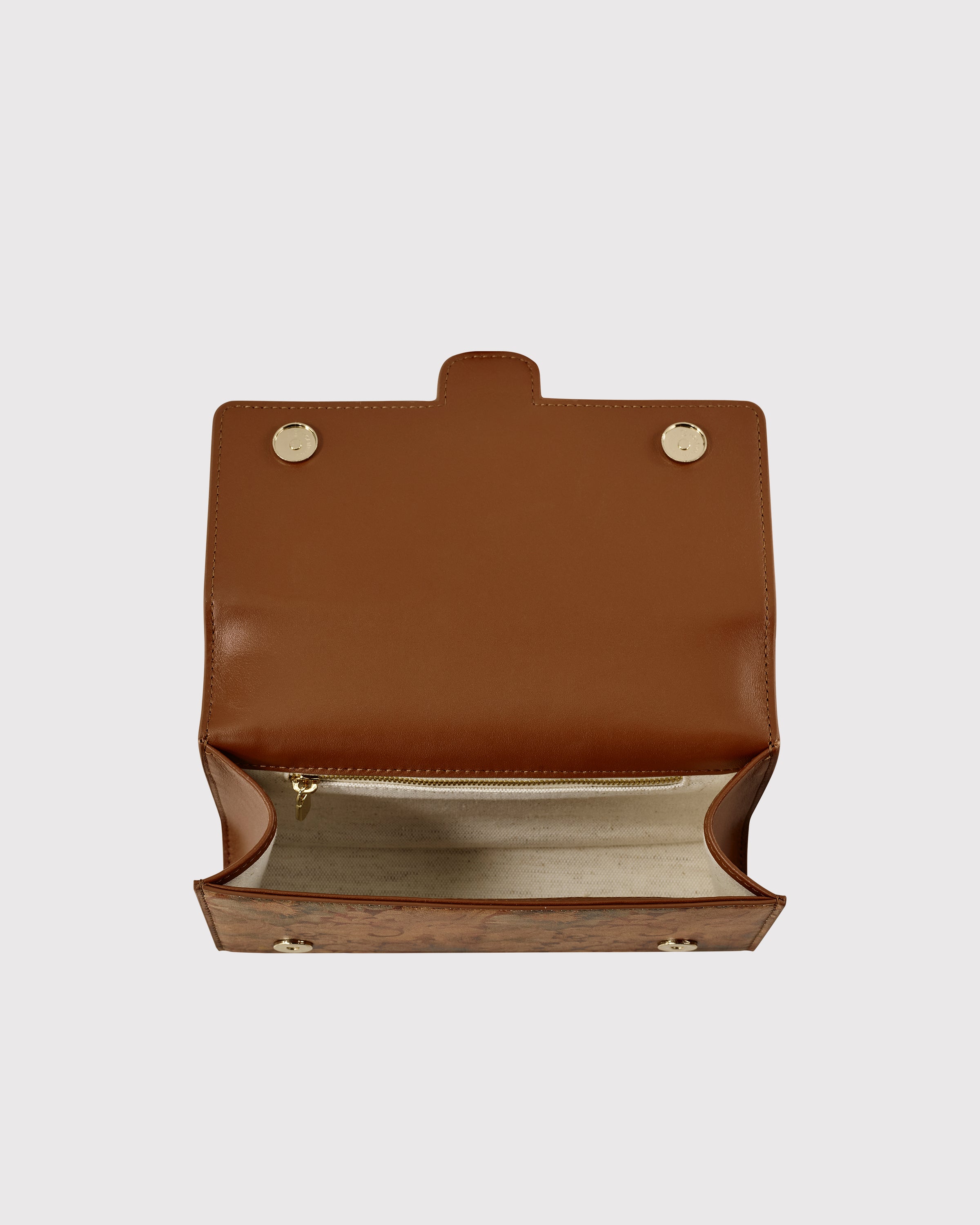 Brown Embroidered Leather Bag