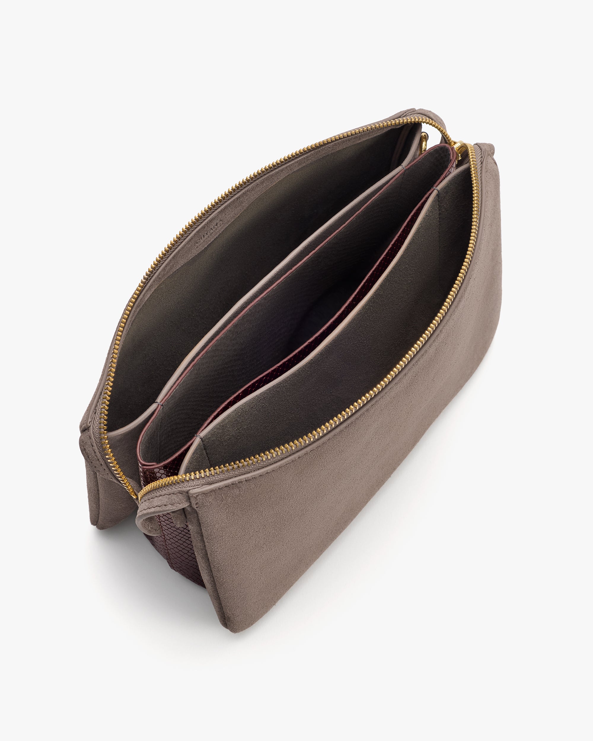 Tria Clutch (Suede/Snake)