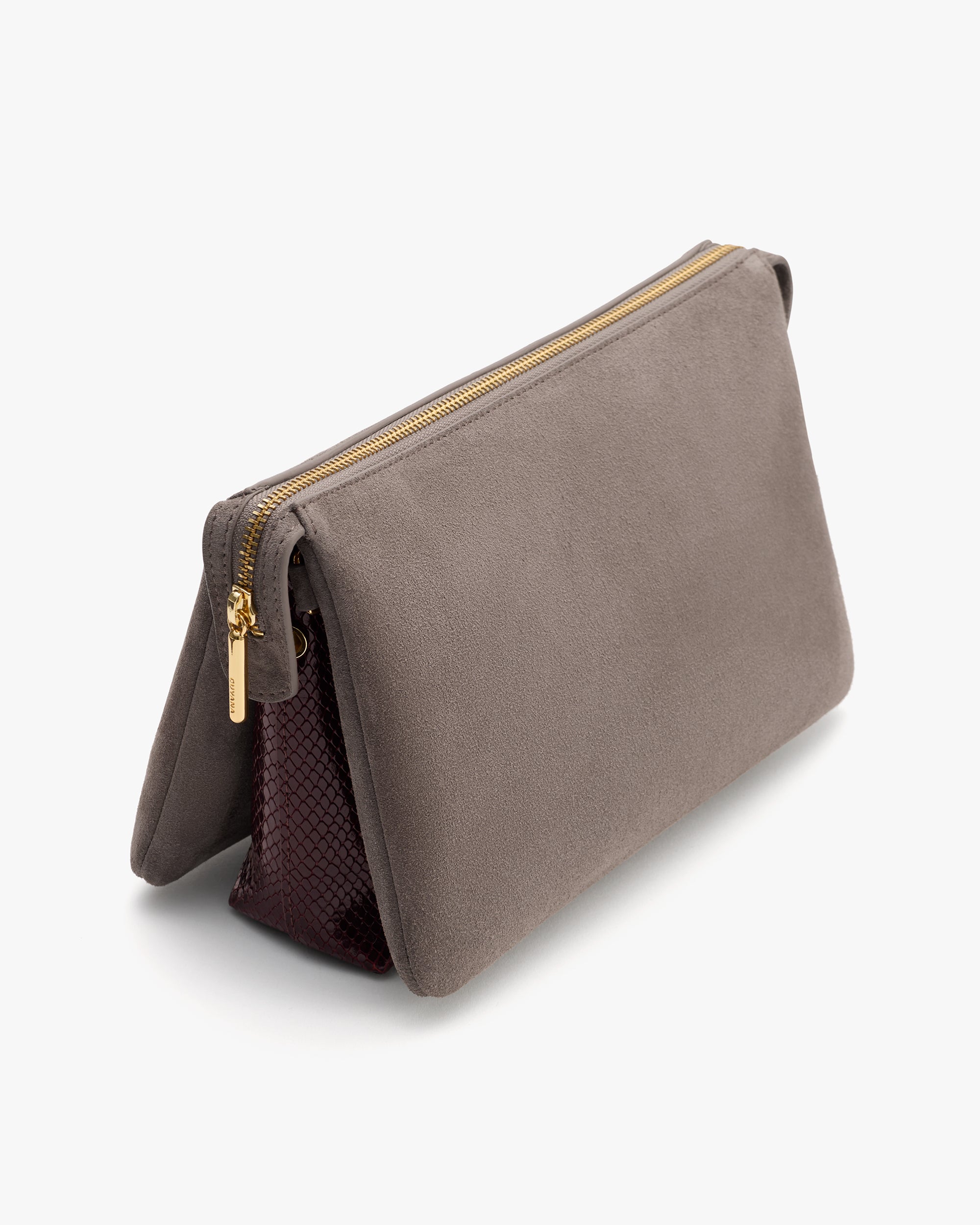 Tria Clutch (Suede/Snake)
