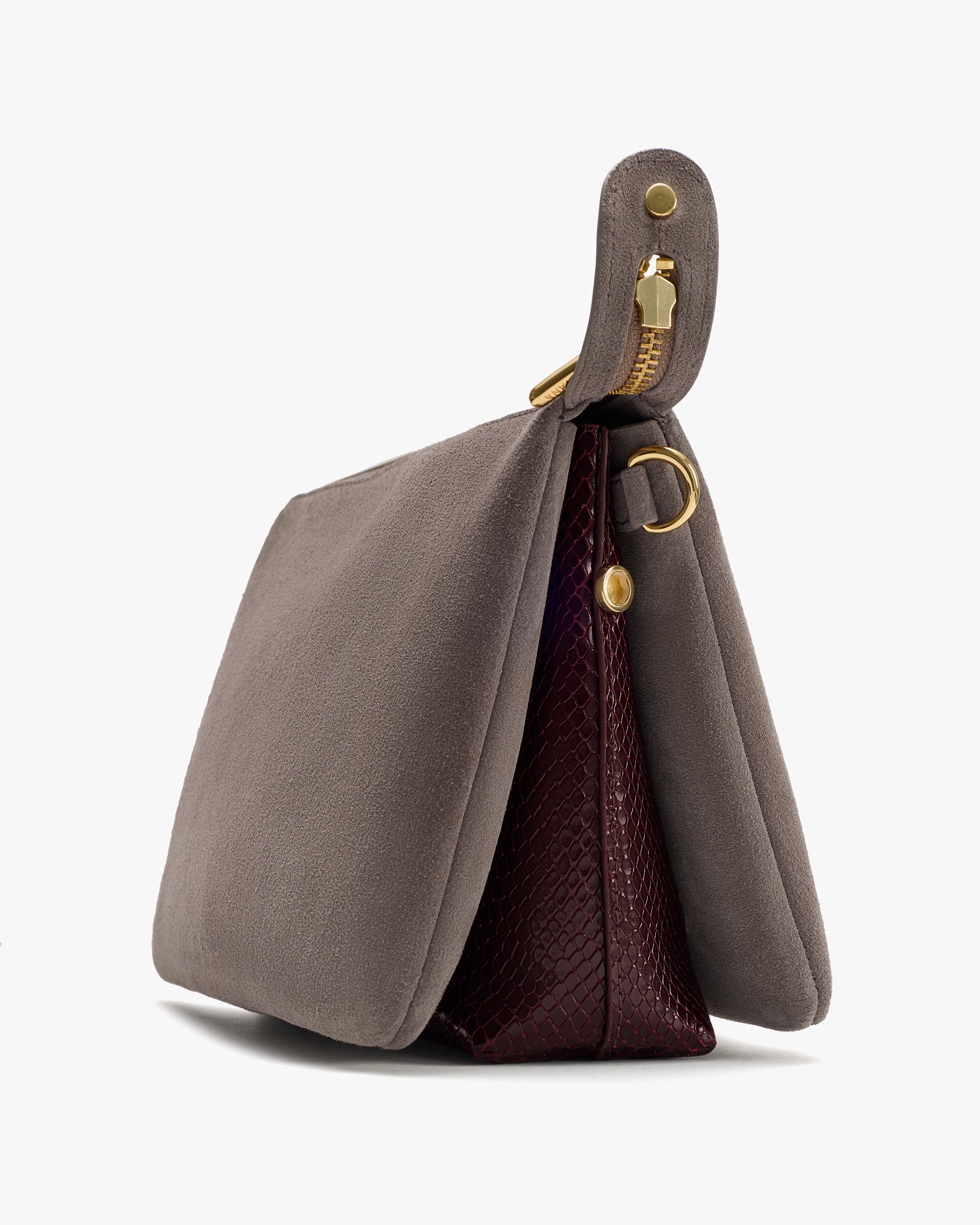 Tria Clutch (Suede/Snake)