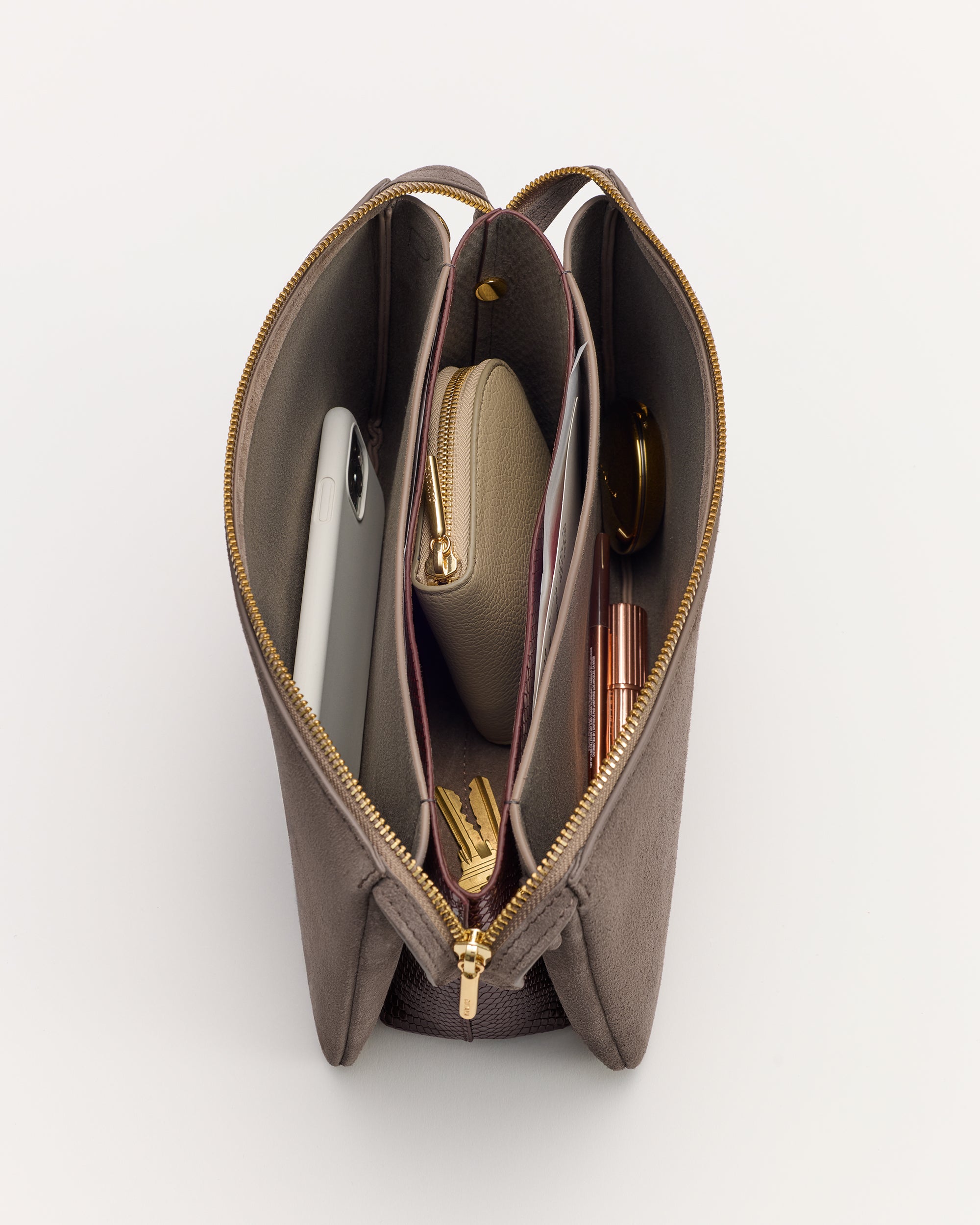 Tria Clutch (Suede/Snake)